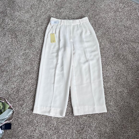 NWT Aritzia Wilfred Effortless Cropped Pant, light birch, sz 6 - Picture 2 of 7